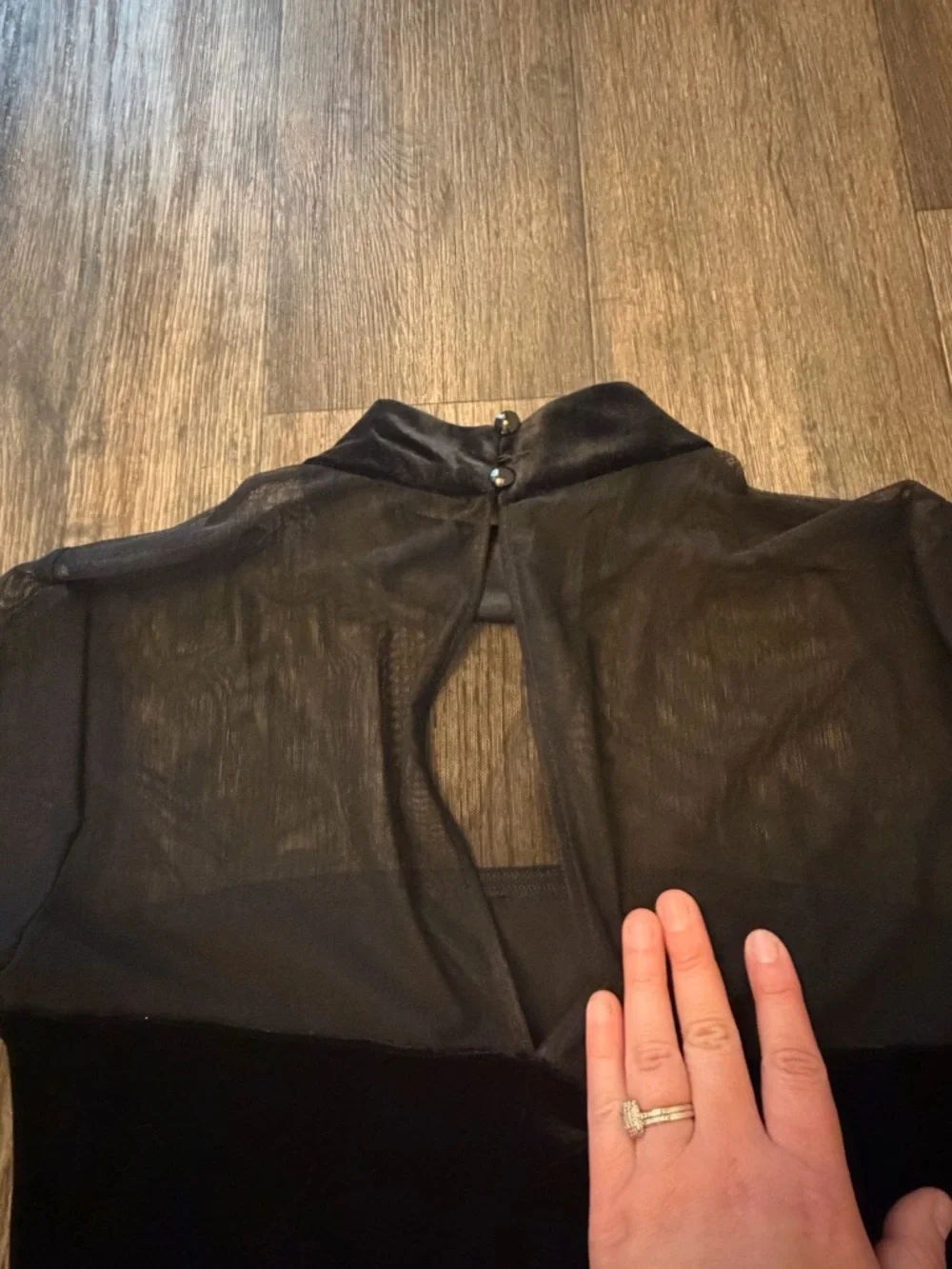 NWT Women’s Black Beaded Velvet Fairy  Sheer Top Flare Sleeves Whimsigoth Size 6 - Picture 12 of 12